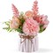 Artificial Potted Flowers Pink, Small Ceramic Vase Fake Flower Plants Desktop Decoration Indoor for Home and Office, Faux Flowers Hydrangea Decor (Pink)